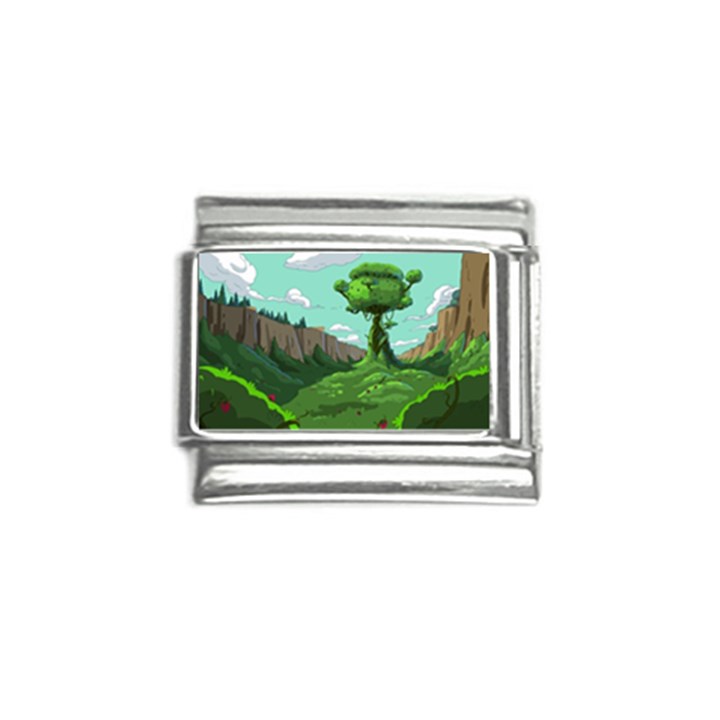 Adventure Time Cartoon Green Color Nature  Sky Italian Charm (9mm)