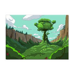 Adventure Time Cartoon Green Color Nature  Sky Sticker A4 (10 Pack) by Sarkoni