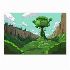 Adventure Time Cartoon Green Color Nature  Sky Postcard 4 x 6  (pkg Of 10) by Sarkoni