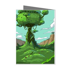 Adventure Time Cartoon Green Color Nature  Sky Mini Greeting Cards (pkg Of 8) by Sarkoni