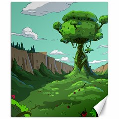 Adventure Time Cartoon Green Color Nature  Sky Canvas 8  X 10  by Sarkoni