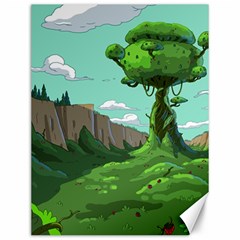 Adventure Time Cartoon Green Color Nature  Sky Canvas 12  X 16  by Sarkoni