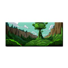 Adventure Time Cartoon Green Color Nature  Sky Hand Towel by Sarkoni