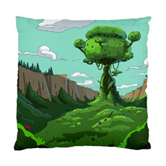 Adventure Time Cartoon Green Color Nature  Sky Standard Cushion Case (two Sides) by Sarkoni