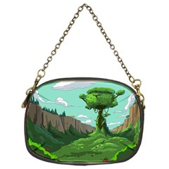 Adventure Time Cartoon Green Color Nature  Sky Chain Purse (two Sides) by Sarkoni