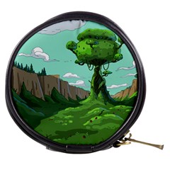 Adventure Time Cartoon Green Color Nature  Sky Mini Makeup Bag by Sarkoni