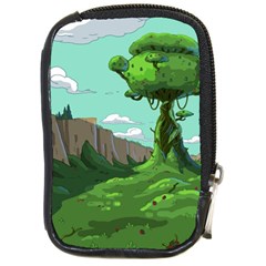 Adventure Time Cartoon Green Color Nature  Sky Compact Camera Leather Case by Sarkoni