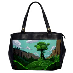 Adventure Time Cartoon Green Color Nature  Sky Oversize Office Handbag by Sarkoni