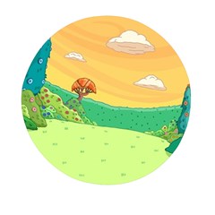 Green Field Illustration Adventure Time Multi Colored Mini Round Pill Box (pack Of 5) by Sarkoni