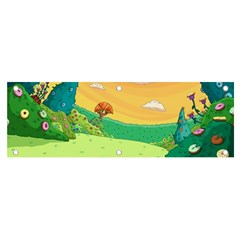 Green Field Illustration Adventure Time Multi Colored Banner And Sign 6  X 2  by Sarkoni