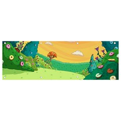 Green Field Illustration Adventure Time Multi Colored Banner And Sign 9  X 3  by Sarkoni