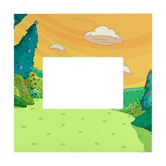 Green Field Illustration Adventure Time Multi Colored White Box Photo Frame 4  X 6 