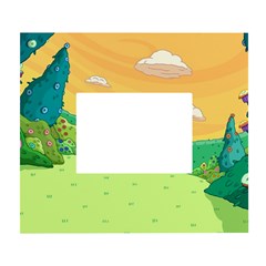 Green Field Illustration Adventure Time Multi Colored White Wall Photo Frame 5  X 7  by Sarkoni