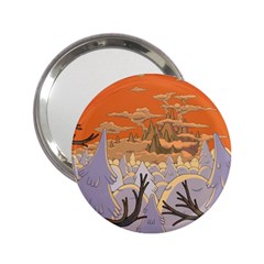 Adventure Time Cartoon Landscape Trees 2 25  Handbag Mirrors by Sarkoni