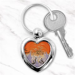 Adventure Time Cartoon Landscape Trees Key Chain (heart) by Sarkoni