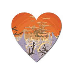 Adventure Time Cartoon Landscape Trees Heart Magnet by Sarkoni