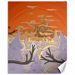 Adventure Time Cartoon Landscape Trees Canvas 16  X 20 