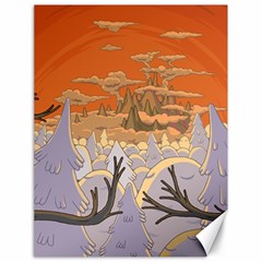 Adventure Time Cartoon Landscape Trees Canvas 18  X 24  by Sarkoni