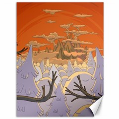 Adventure Time Cartoon Landscape Trees Canvas 36  X 48  by Sarkoni