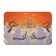 Adventure Time Cartoon Landscape Trees Plate Mats by Sarkoni