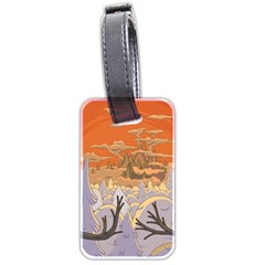 Adventure Time Cartoon Landscape Trees Luggage Tag (two Sides) by Sarkoni