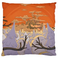 Adventure Time Cartoon Landscape Trees Large Cushion Case (one Side) by Sarkoni