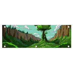 Adventure Time Cartoon Green Color Nature  Sky Banner And Sign 6  X 2  by Sarkoni