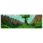 Adventure Time Cartoon Green Color Nature  Sky Banner and Sign 12  x 4  Front