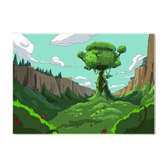 Adventure Time Cartoon Green Color Nature  Sky Crystal Sticker (a4) by Sarkoni