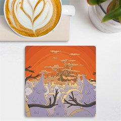 Adventure Time Cartoon Landscape Trees Uv Print Square Tile Coaster  by Sarkoni