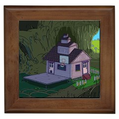 Purple House Cartoon Character Adventure Time Architecture Framed Tile by Sarkoni