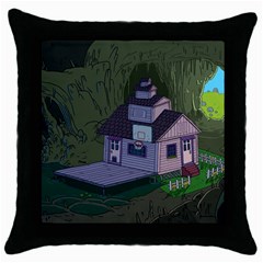 Purple House Cartoon Character Adventure Time Architecture Throw Pillow Case (black) by Sarkoni