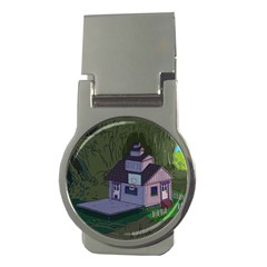 Purple House Cartoon Character Adventure Time Architecture Money Clips (round)  by Sarkoni