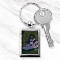 Purple House Cartoon Character Adventure Time Architecture Key Chain (rectangle) by Sarkoni