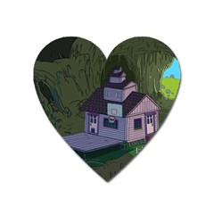 Purple House Cartoon Character Adventure Time Architecture Heart Magnet by Sarkoni