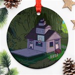 Purple House Cartoon Character Adventure Time Architecture Round Ornament (Two Sides) Front