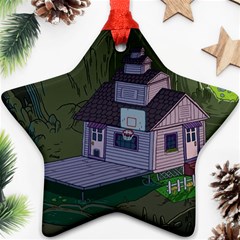 Purple House Cartoon Character Adventure Time Architecture Star Ornament (two Sides) by Sarkoni