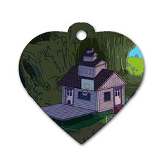 Purple House Cartoon Character Adventure Time Architecture Dog Tag Heart (one Side) by Sarkoni