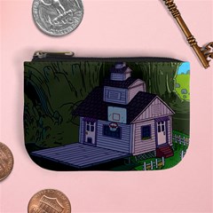 Purple House Cartoon Character Adventure Time Architecture Mini Coin Purse by Sarkoni