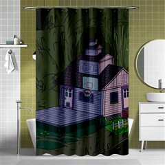 Purple House Cartoon Character Adventure Time Architecture Shower Curtain 48  X 72  (small)  by Sarkoni