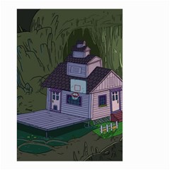 Purple House Cartoon Character Adventure Time Architecture Small Garden Flag (two Sides) by Sarkoni