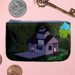 Purple House Cartoon Character Adventure Time Architecture Large Coin Purse by Sarkoni