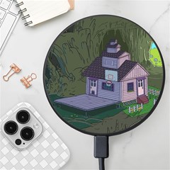 Purple House Cartoon Character Adventure Time Architecture Wireless Fast Charger(black) by Sarkoni