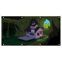 Purple House Cartoon Character Adventure Time Architecture Banner And Sign 8  X 4  by Sarkoni