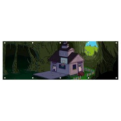 Purple House Cartoon Character Adventure Time Architecture Banner And Sign 12  X 4  by Sarkoni