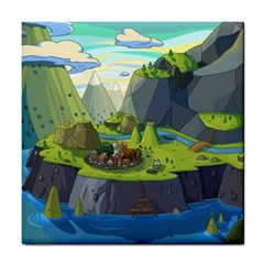 Cartoon Network Mountains Landscapes Seas Illustrations Adventure Time Rivers Tile Coaster