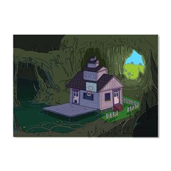 Purple House Cartoon Character Adventure Time Architecture Crystal Sticker (a4) by Sarkoni