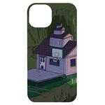 Purple House Cartoon Character Adventure Time Architecture iPhone 14 Black UV Print Case Front