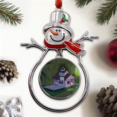 Purple House Cartoon Character Adventure Time Architecture Metal Snowman Ornament by Sarkoni