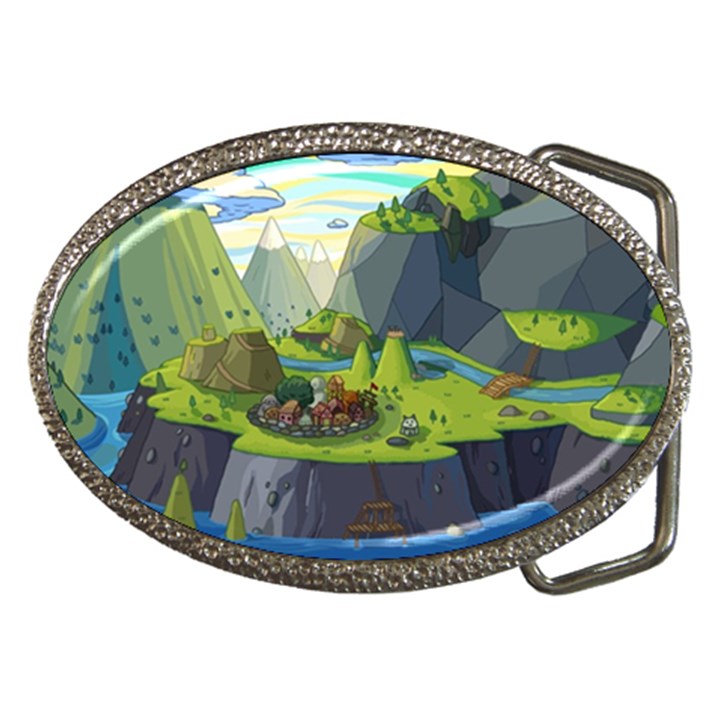 Cartoon Network Mountains Landscapes Seas Illustrations Adventure Time Rivers Belt Buckles